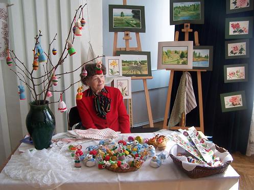 Stoisko pani Wiesławy Jastrzeńskiej podczas VIII Jarmarku Wielkanocnego 2011 r.